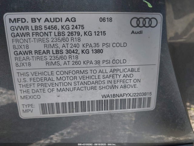 2018 AUDI Q5 WA1BNAFYXJ2203815 Photo 8