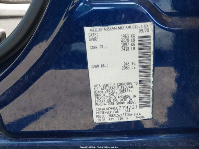 1N4BL4CV4LC279721 Nissan 2020