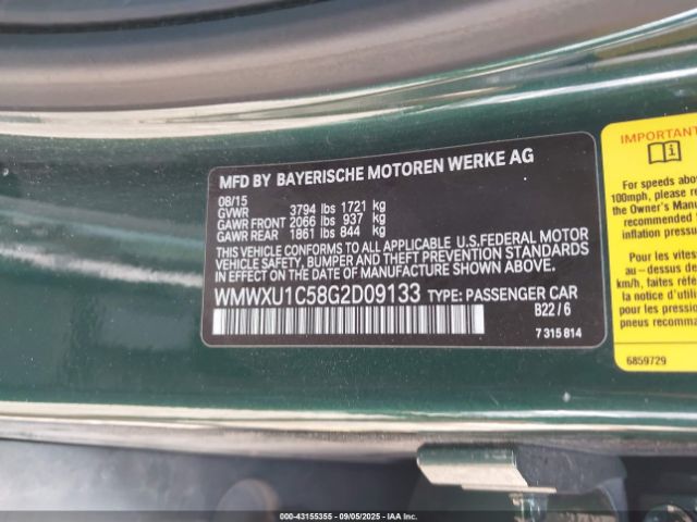 2016 MINI HARDTOP WMWXU1C58G2D09133 Photo 8