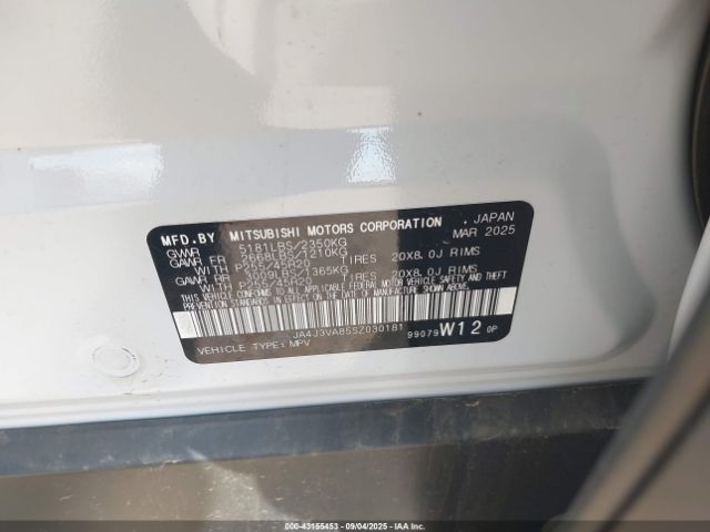 2025 MITSUBISHI OUTLANDER JA4J3VA85SZ030181 Photo 8