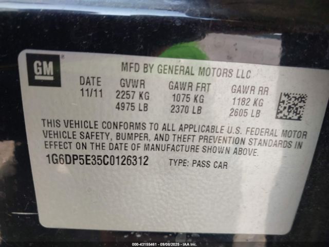 2012 CADILLAC CTS 1G6DP5E35C0126312 Photo 8