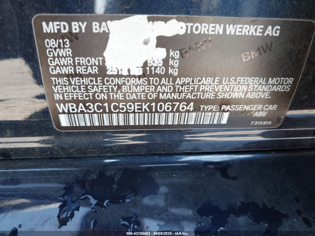 WBA3C1C59EK106764 BMW 2014