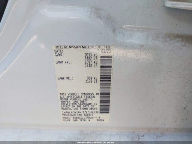 1N4BL4CW1PN351428 Nissan 2023