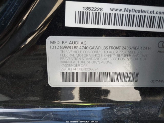 2013 AUDI A4 WAUEFAFLXDN026624 Photo 8