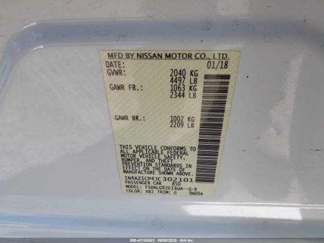 1N4AZ1CP4JC302101 Nissan 2018