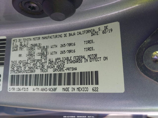 3TMCZ5AN1KM233069 Toyota 2gr-fks