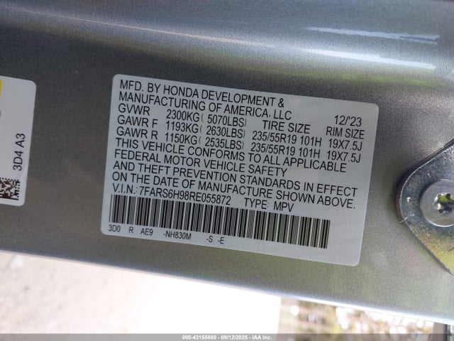 7FARS6H98RE055872 Honda lfc3