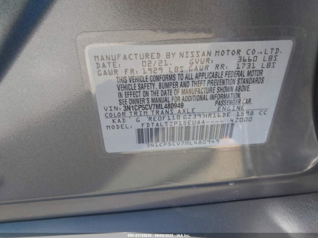 3N1CP5CV7ML480949 Nissan 2021