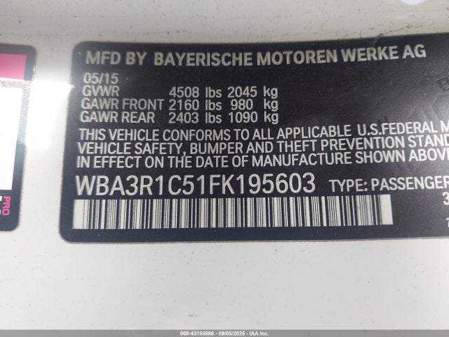 WBA3R1C51FK195603 BMW 435i