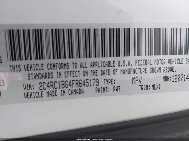 2C4RC1BG4FR645179 Chrysler Town and Country