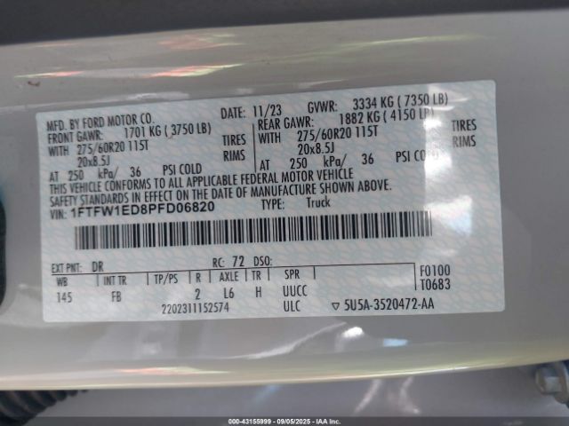 2023 FORD F-150 1FTFW1ED8PFD06820 Photo 8