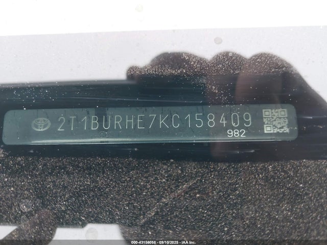 Toyota 2zr-fe 2019 2T1BURHE7KC158409 Image 9
