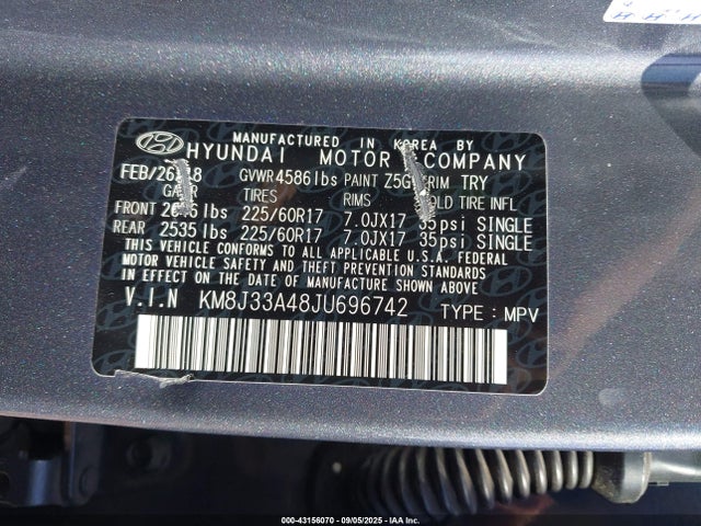 KM8J33A48JU696742 Hyundai gdi nu