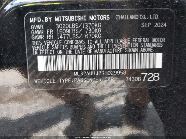 2024 MITSUBISHI MIRAGE ML32AUHJ7RH029958 Photo 8