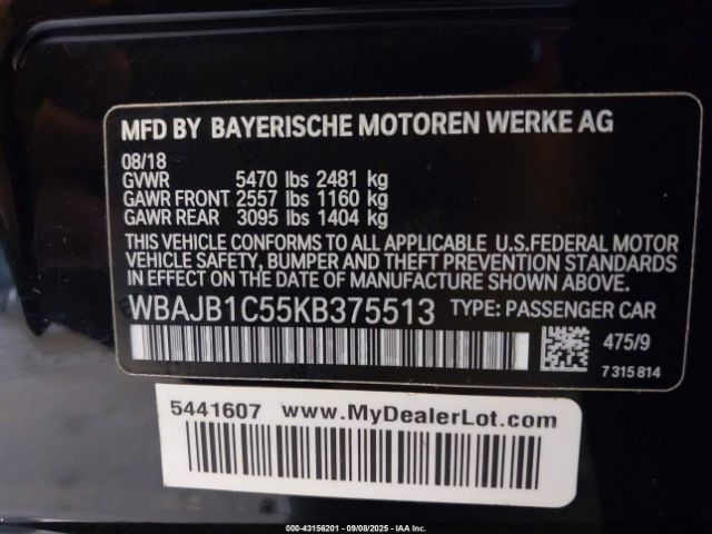 2019 BMW 530E WBAJB1C55KB375513 Photo 8