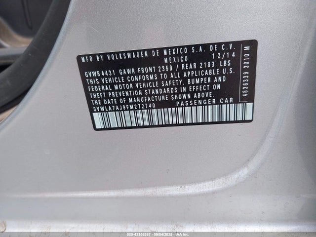 3VWLA7AJ9FM272740 Volkswagen Jetta