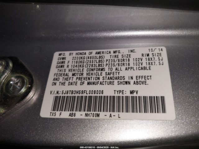 2015 ACURA RDX 5J8TB3H59FL009006 Photo 8