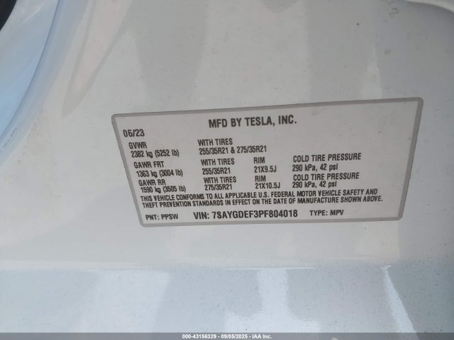 2023 TESLA MODEL Y 7SAYGDEF3PF804018 Photo 8