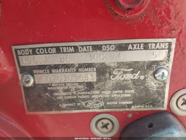 1965 FORD MUSTANG 5F07U105683 Photo 8