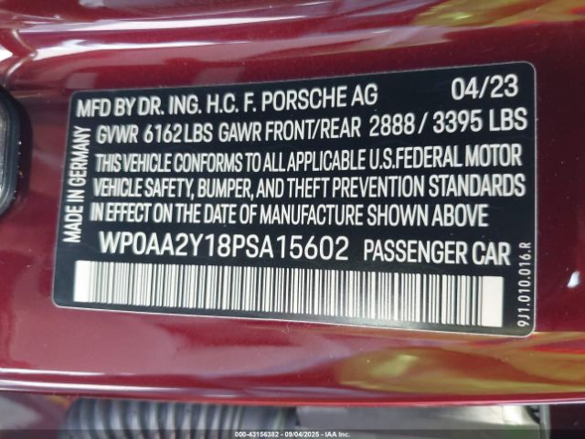 2023 PORSCHE TAYCAN WP0AA2Y18PSA15602 Photo 8