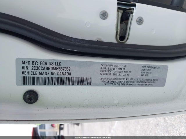 43156415 :رقم المزاد ، 2C3CCABG0MH537039 vin ، 2021 Chrysler 300 300s مزاد بيع
