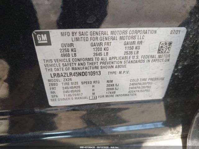 2022 BUICK ENVISION LRBAZLR45ND010913 Photo 8