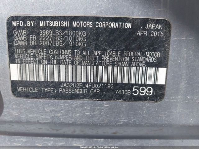 2015 MITSUBISHI LANCER JA32U2FU4FU021193 Photo 8