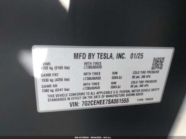 2025 TESLA CYBERTRUCK 7G2CEHEE7SA061555 Photo 8