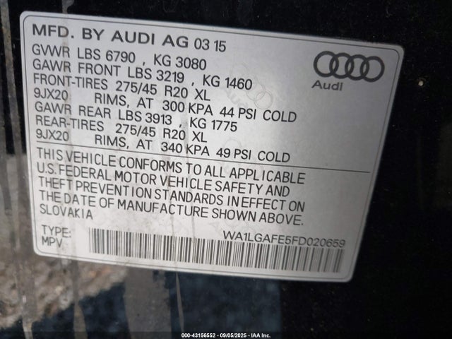 2015 AUDI Q7 WA1LGAFE5FD020659 Photo 8