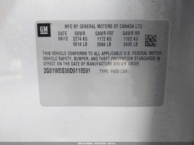 2013 CADILLAC XTS 2G61W5S38D9110591 Photo 8