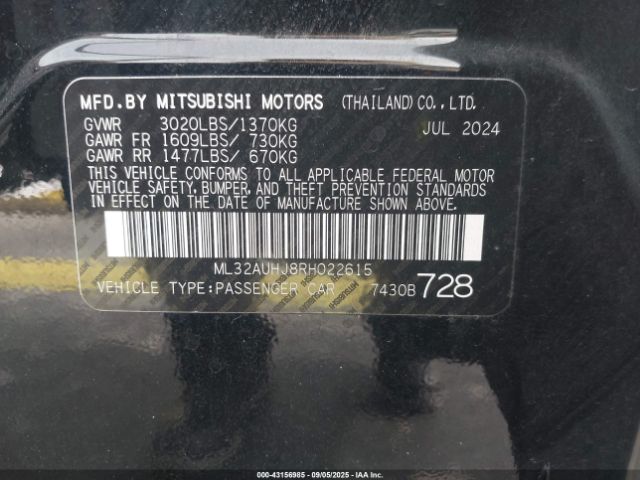 2024 MITSUBISHI MIRAGE ML32AUHJ8RH022615 Photo 8