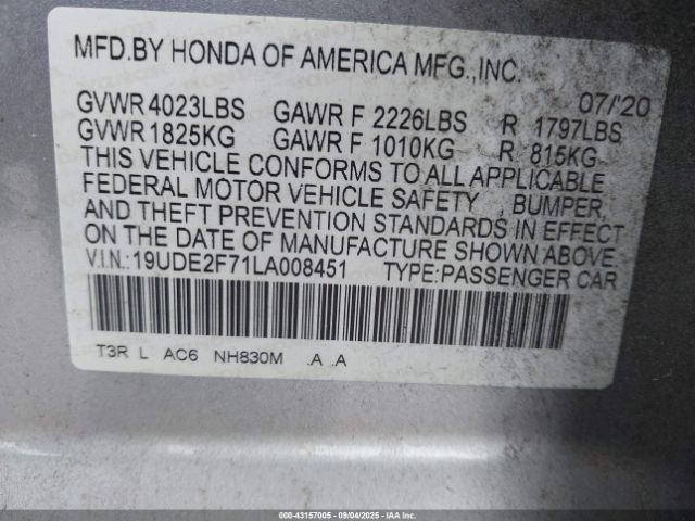 2020 ACURA ILX 19UDE2F71LA008451 Photo 8