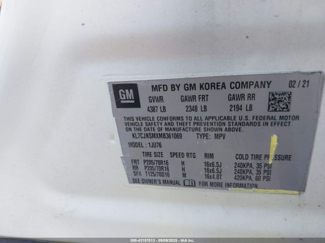2021 CHEVROLET TRAX KL7CJNSMXMB361069 Photo 8