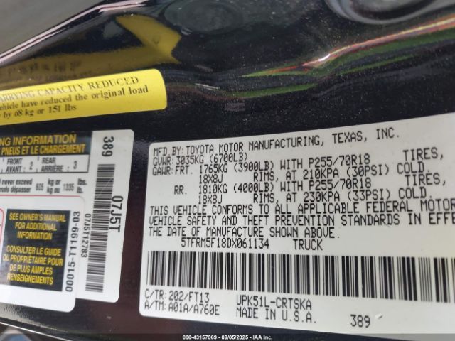 2013 TOYOTA TUNDRA 5TFRM5F18DX061134 Photo 8