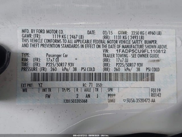 Ford 2015 2015 1FADP5CU9FL110812 Image 9