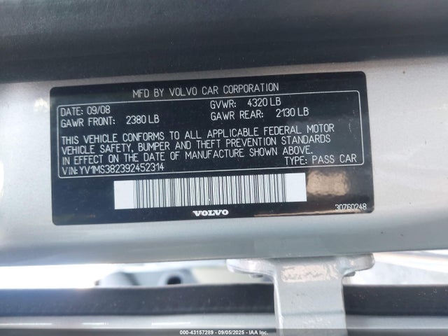 2009 VOLVO S40 YV1MS382392452314 Photo 8