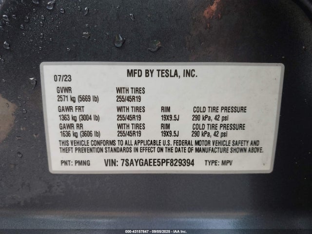 2023 TESLA MODEL Y 7SAYGAEE5PF829394 Photo 8