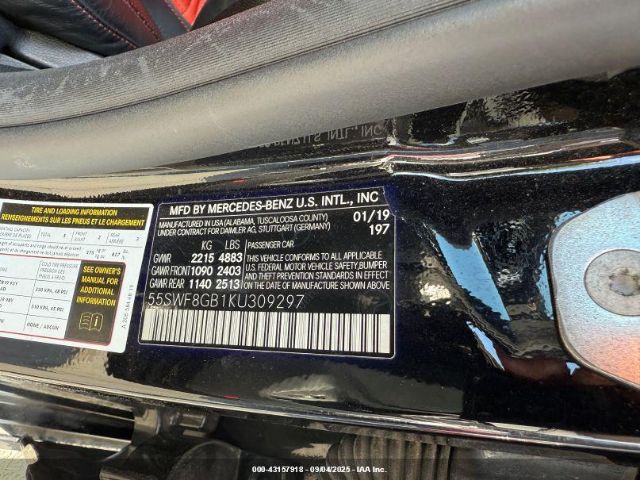 2019 MERCEDES-BENZ AMG C 63 55SWF8GB1KU309297 Photo 8