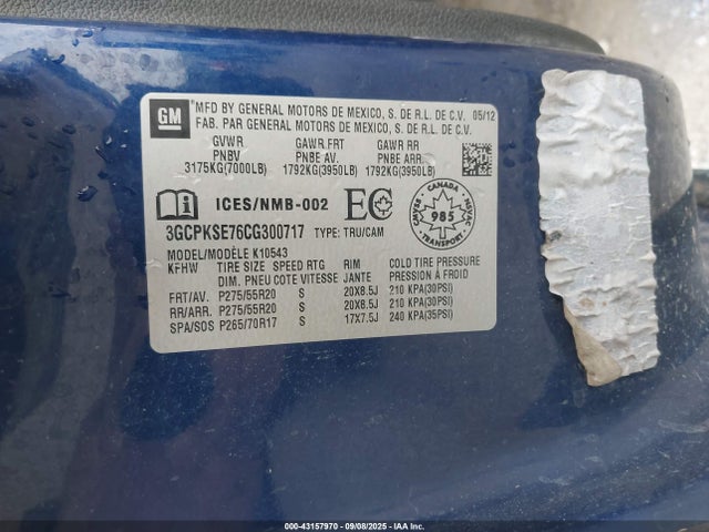 2012 CHEVROLET SILVERADO 1500 3GCPKSE76CG300717 Photo 8