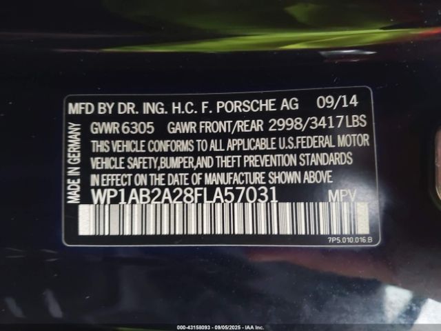 2015 PORSCHE CAYENNE WP1AB2A28FLA57031 Photo 8