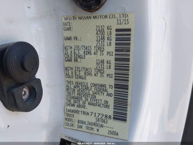 Nissan Frontier 2016 1N6BD0CT8GN717288 Image 9