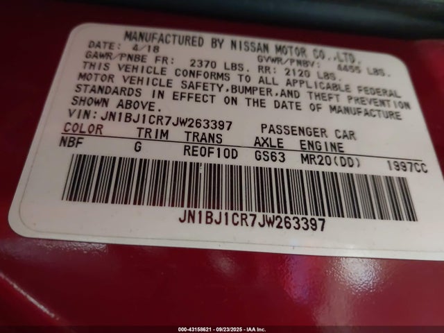 JN1BJ1CR7JW263397 Nissan 2018