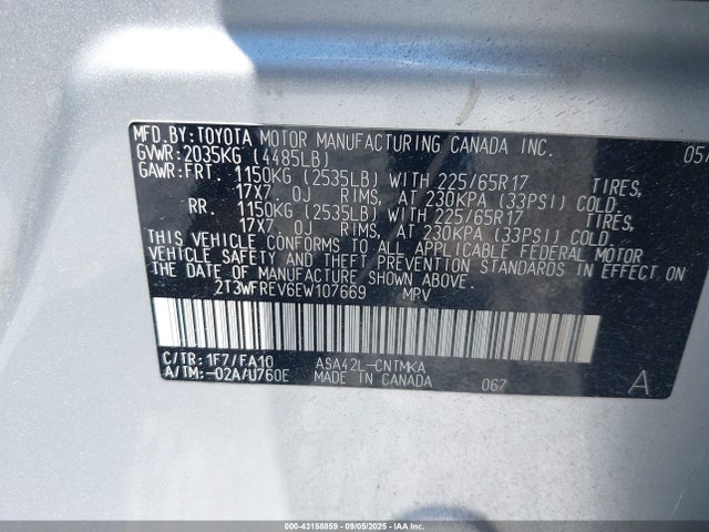 Toyota 2ar-fe 2014 2T3WFREV6EW107669 Image 9