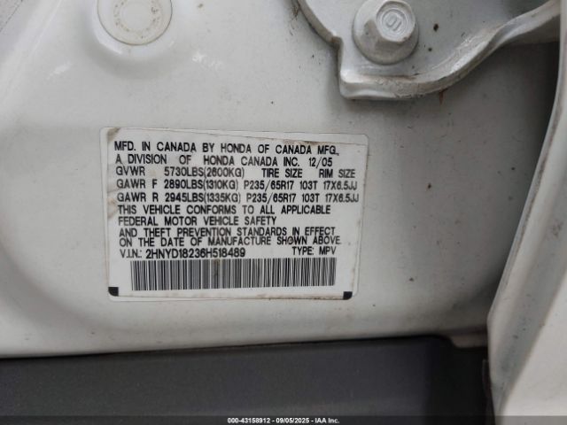 2006 ACURA MDX 2HNYD18236H518489 Photo 8