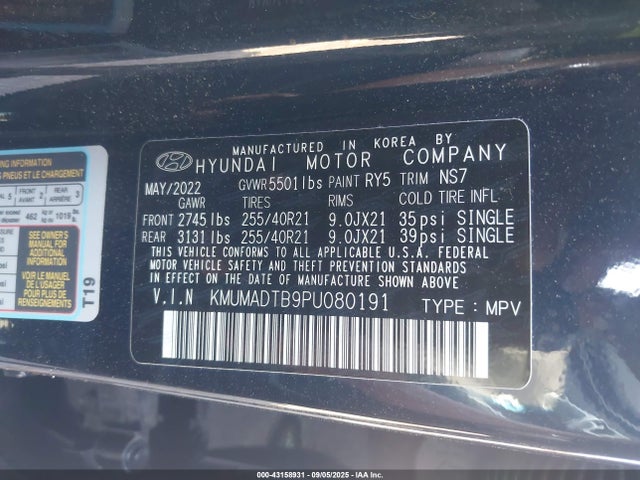 KMUMADTB9PU080191 Genesis t-gdi theta iii