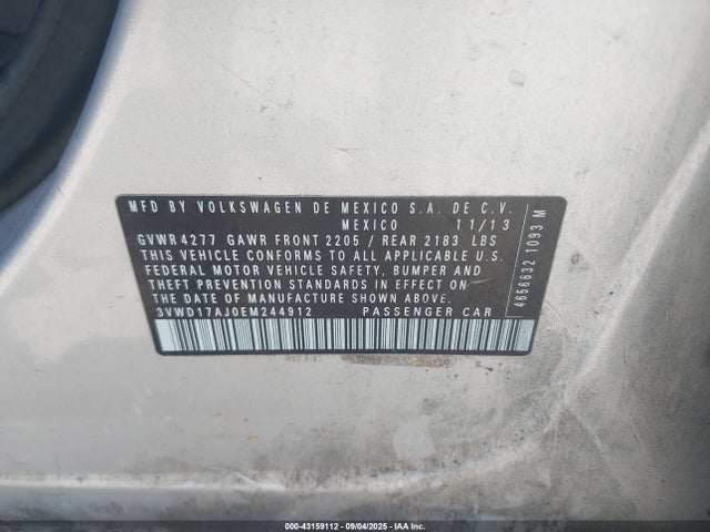 3VWD17AJ0EM244912 Volkswagen Jetta