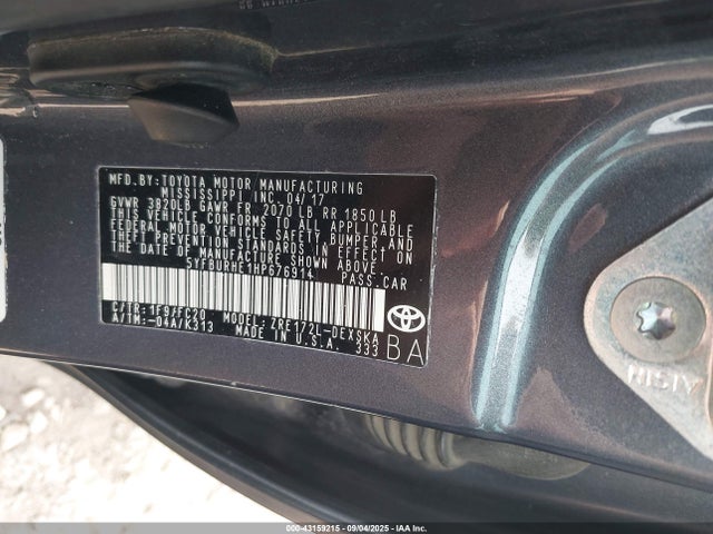 Toyota 2zr-fe 2017 5YFBURHE1HP676914 Image 9