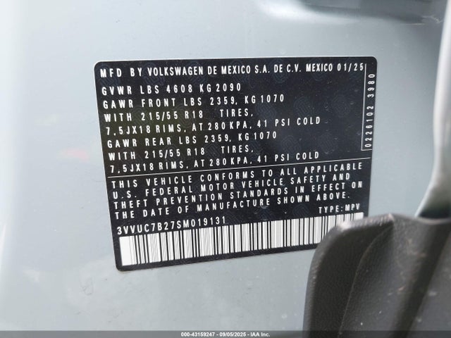 Volkswagen tsi 2025 3VVUC7B27SM019131 Image 9