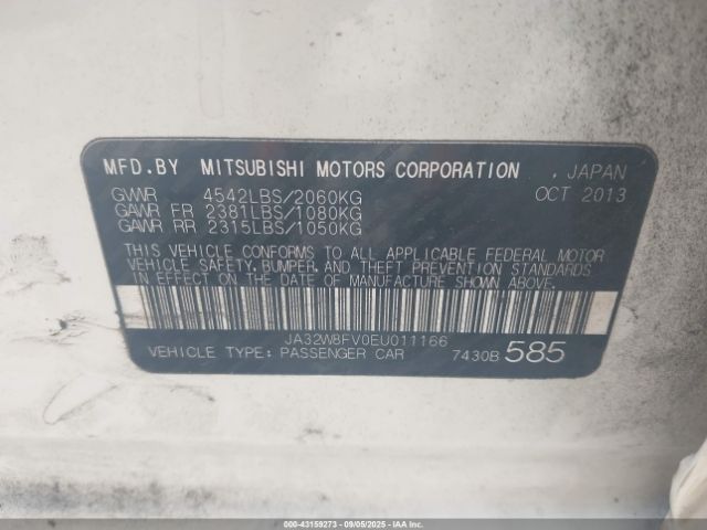 2014 MITSUBISHI LANCER EVOLUTION JA32W8FV0EU011166 Photo 8