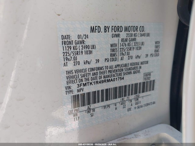 Ford 2024 2024 3FMTK1R49RMA01754 Image 9